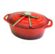 29CM OVAL ENAMEL CAST IRON CASSEROLE POT